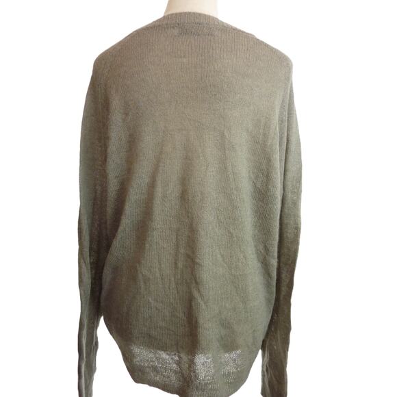 Zara Gray Green Knit Long Sleeve Sweater XL - Picture 3 of 6